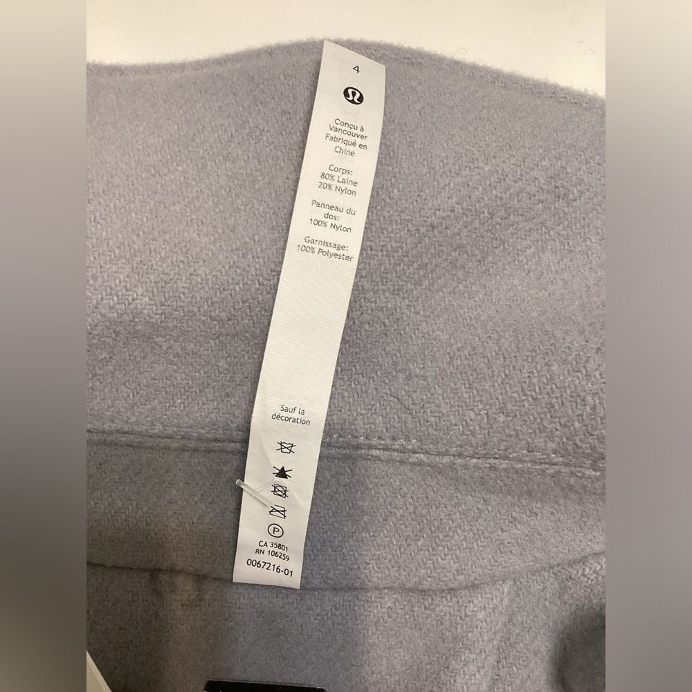 Lululemon Wool Long Wrap Coat Light Gray Oversized Jacket Size 4 NWT - Picture 14 of 16